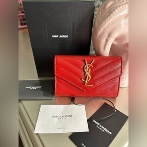Yves Saint Laurent YSL Cassandre Matelassé Small Envelope Wallet